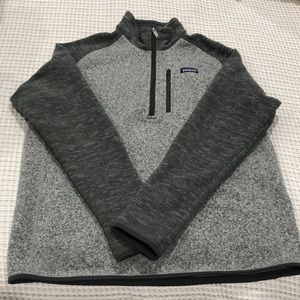 Men's Better Sweater 1/4-Zip Fleece Nickel w/Forge Grey. Size Large